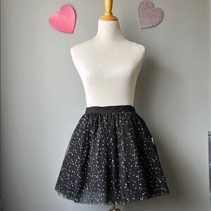 NWT Unique Vintage Black & Multicolor Dots Sweetie Pie Flare Skirt